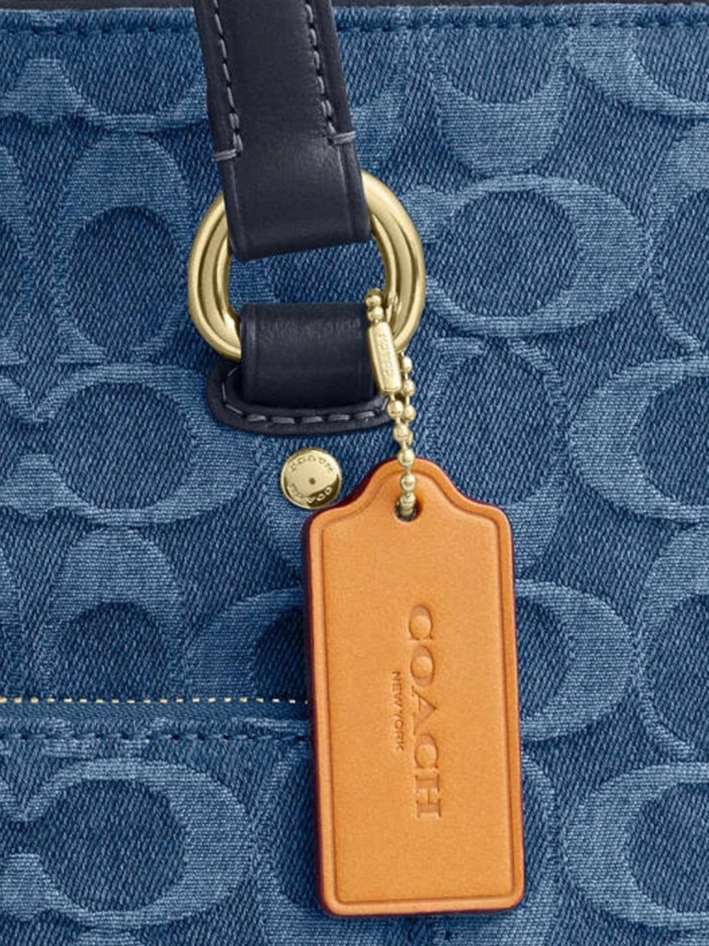 Coach Station Tote Bag In Signature Denim NWT - Picture 5 of 6